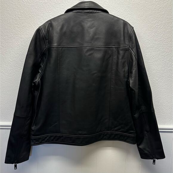 NWT Ted Baker London Men’s Ovine Leather CARVE Biker Jacket Blk Sz XL MSRP $1095 - Picture 10 of 17